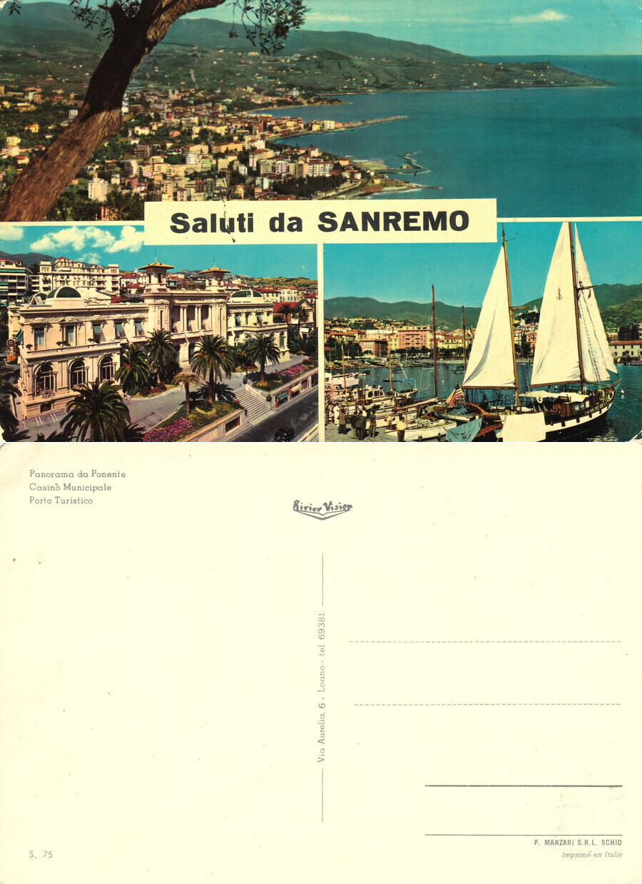 Saluti da Sanremo. Vedutine. Non viaggiata