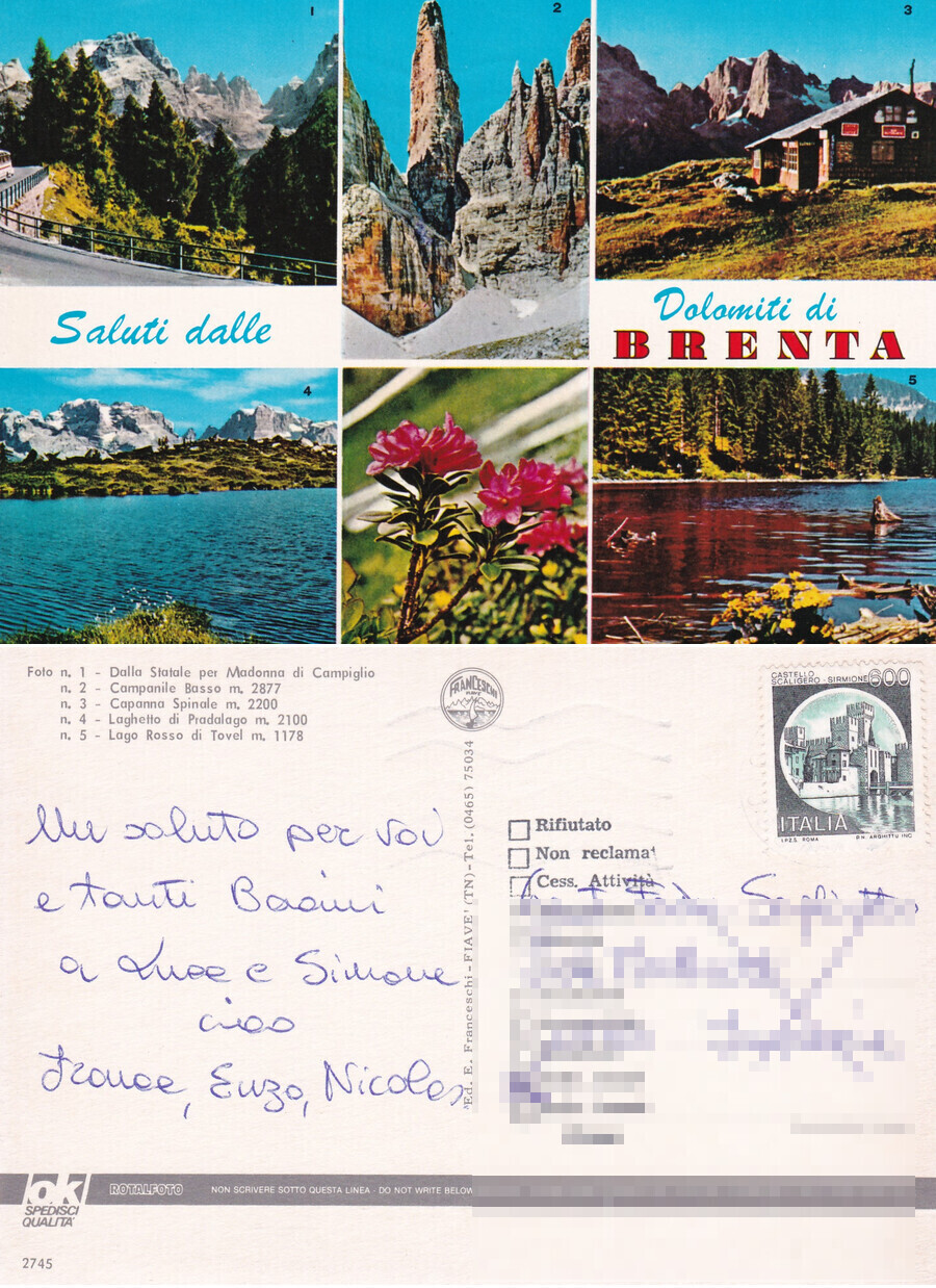 Saluti dalle Dolomiti di Brenta - Viaggiata