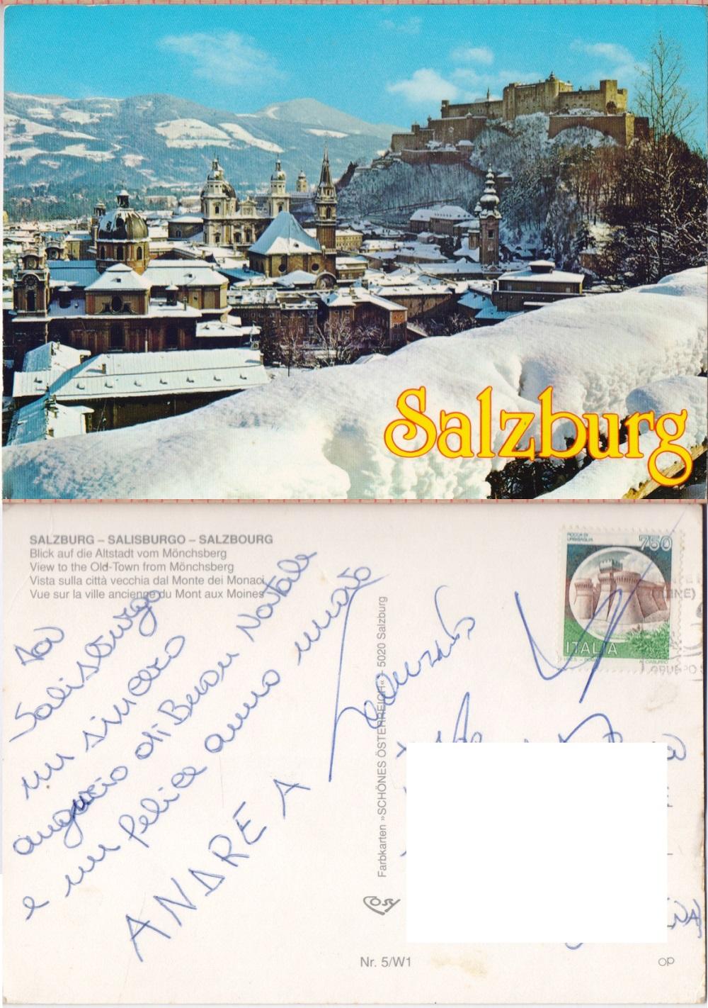 Salzburg. Blick auf die Altstadt vom Monchsberg. Viaggiata