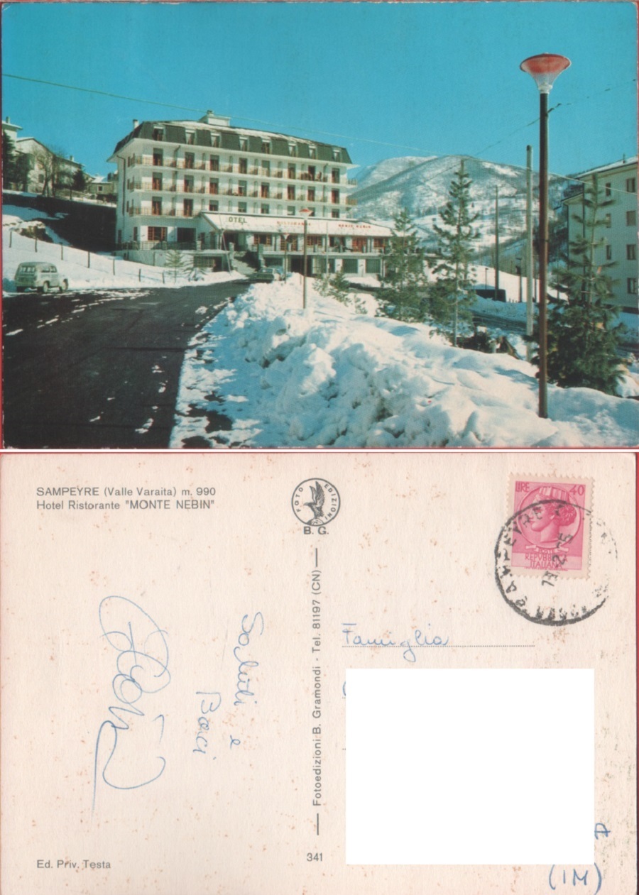 Sampeyre (CN). Hotel Ristorante Monte Nebin. Viaggiata 1975
