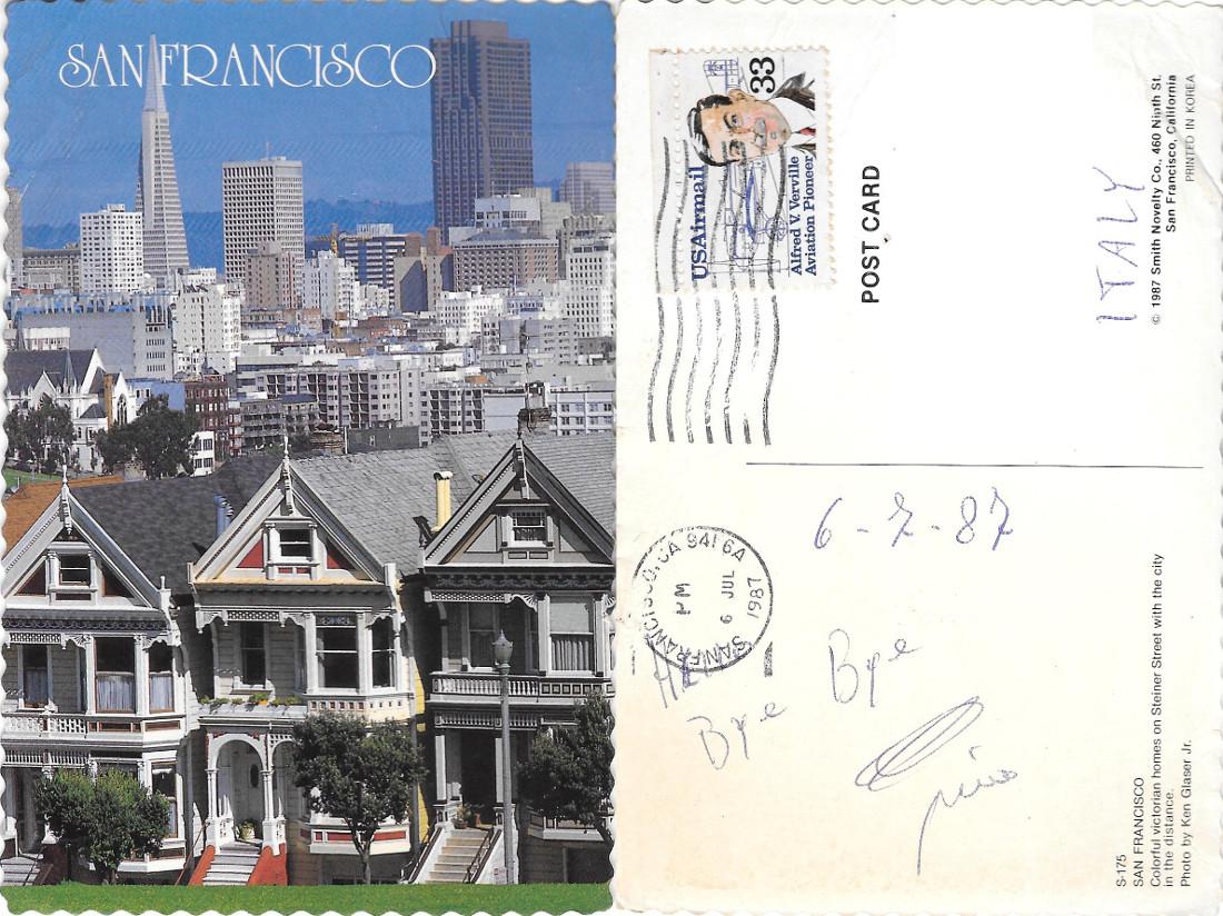 San Francisco. Steiner Street. Viaggiata 1987