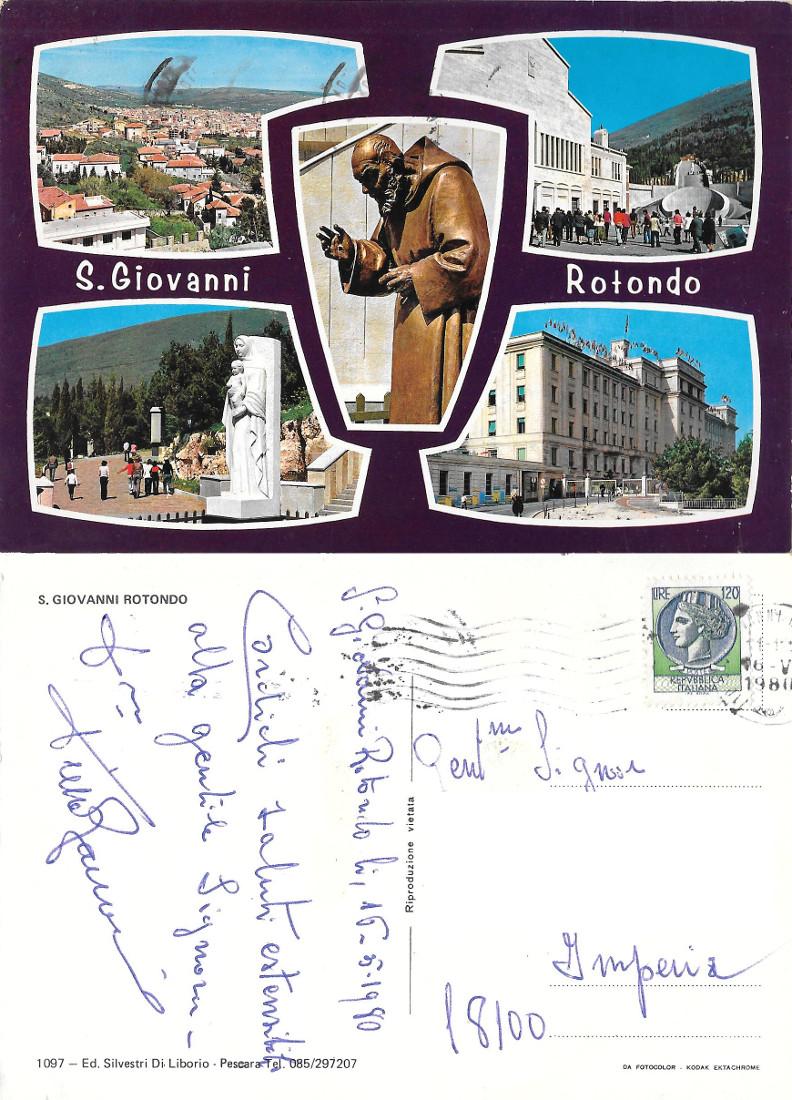 San Giovanni Rotondo (FG). Vedutine. Viaggiata 1980