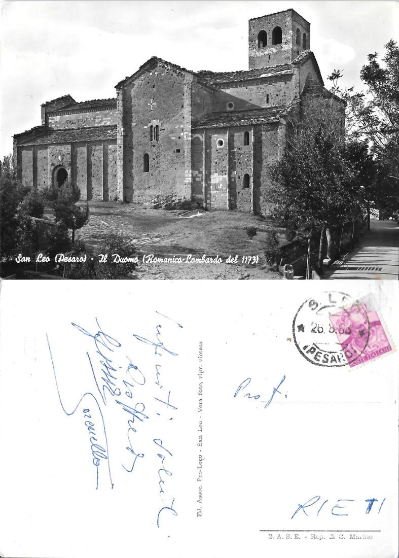 San Leo. Pesaro. Il Duomo. Viaggiata 1963