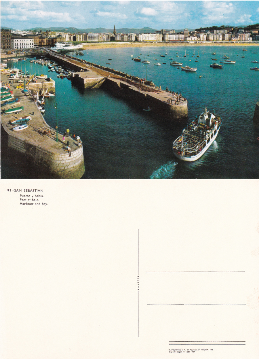 San Sebastian. Puerto y bahia. Non viaggiata