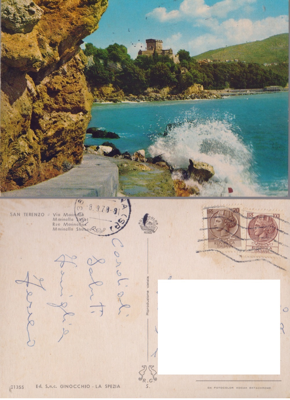 San Terenzo (SP). Via Marinella. Panorama. Viaggiata 1978