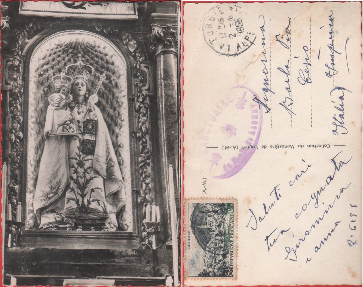 Sanctuaire de Notre-Dame de Laghet. Viaggiata 1955