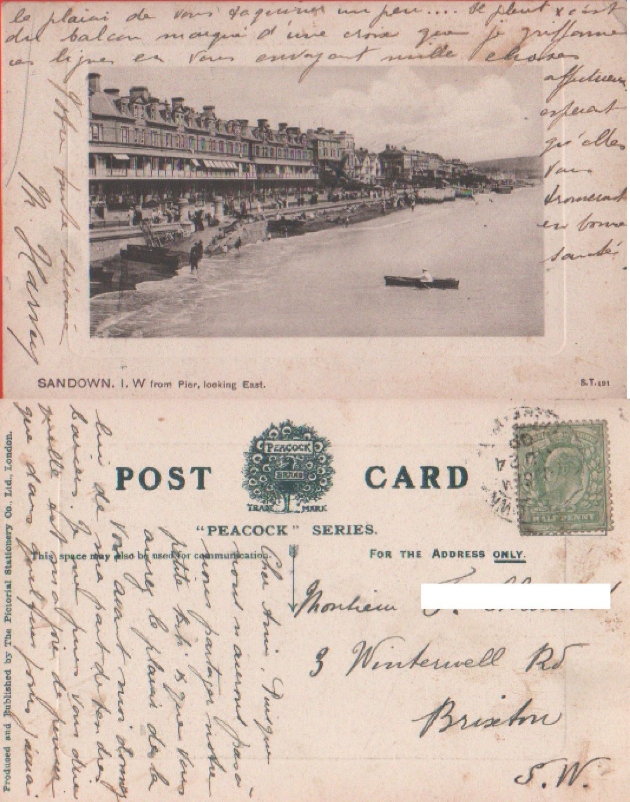 Sandown. I.W. from Pier, looking East (Isle of Wight). Animata. …