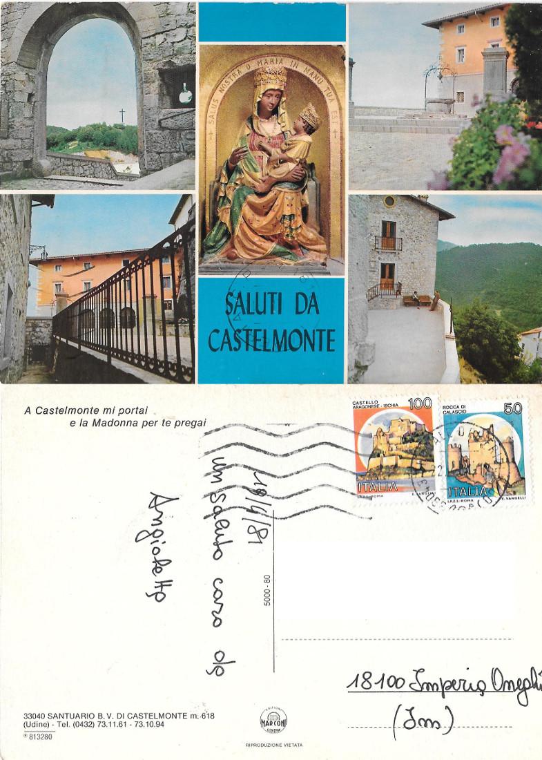 Santuario S.V. di Castellamonte (UD). Viaggiata 1981