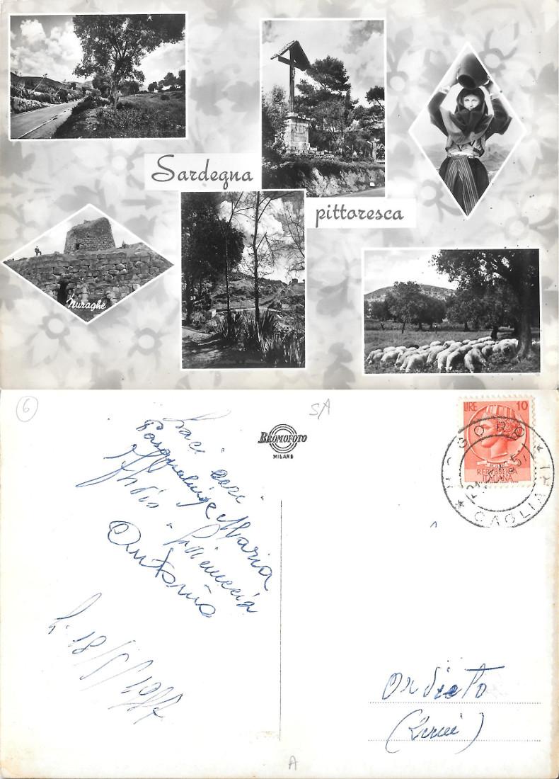 Sardegna pittoresca. Lungo la costa. Viaggiata 1951