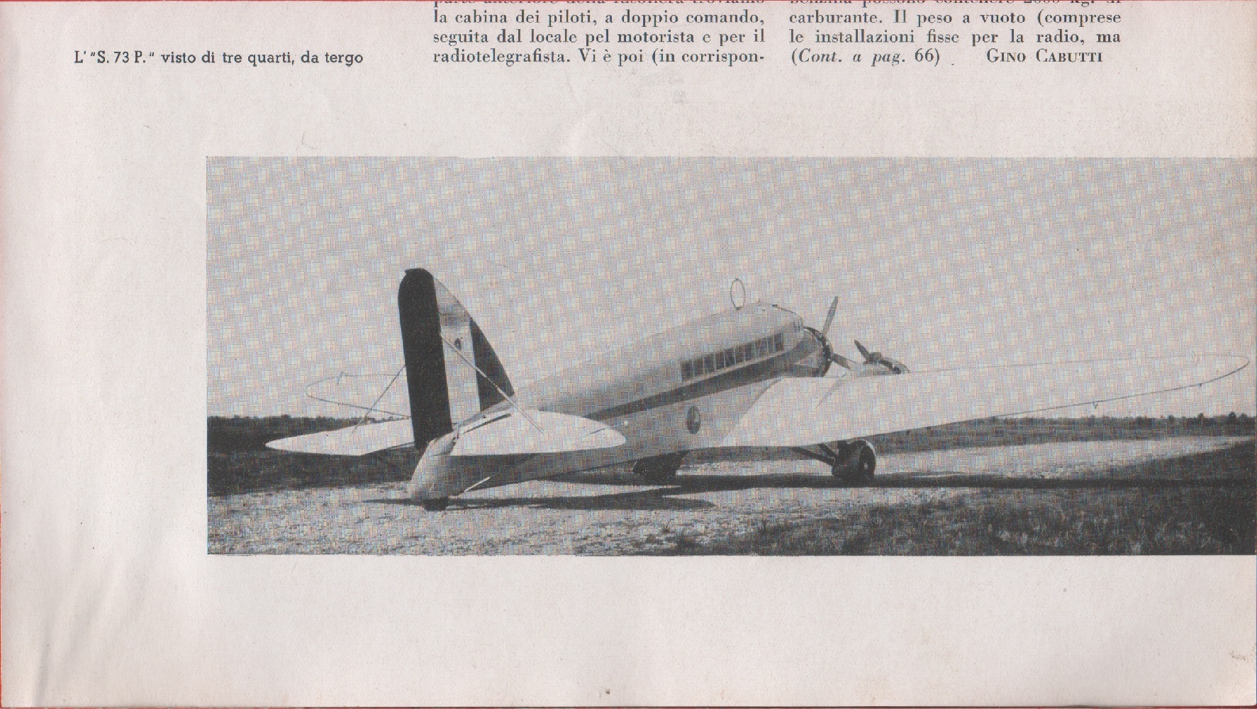 Savoia-Marchetti S.73.P. Immagine 1934