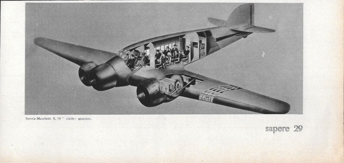 Savoia-Marchetti S.79, civile: spaccato - Immagine 1936