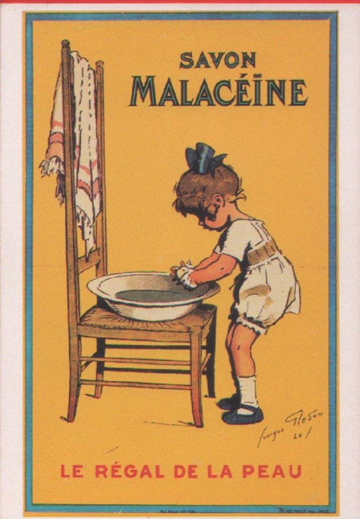Savon Malaceine. Riproduzione manifesto d'epoca. Non viaggiata