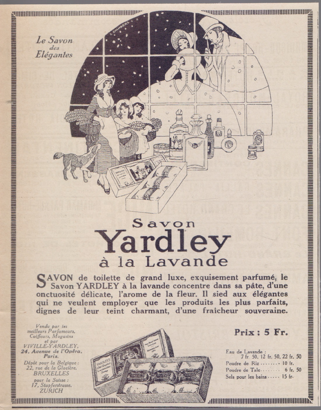 Savon Yardley a la lavande. Advertising 1926
