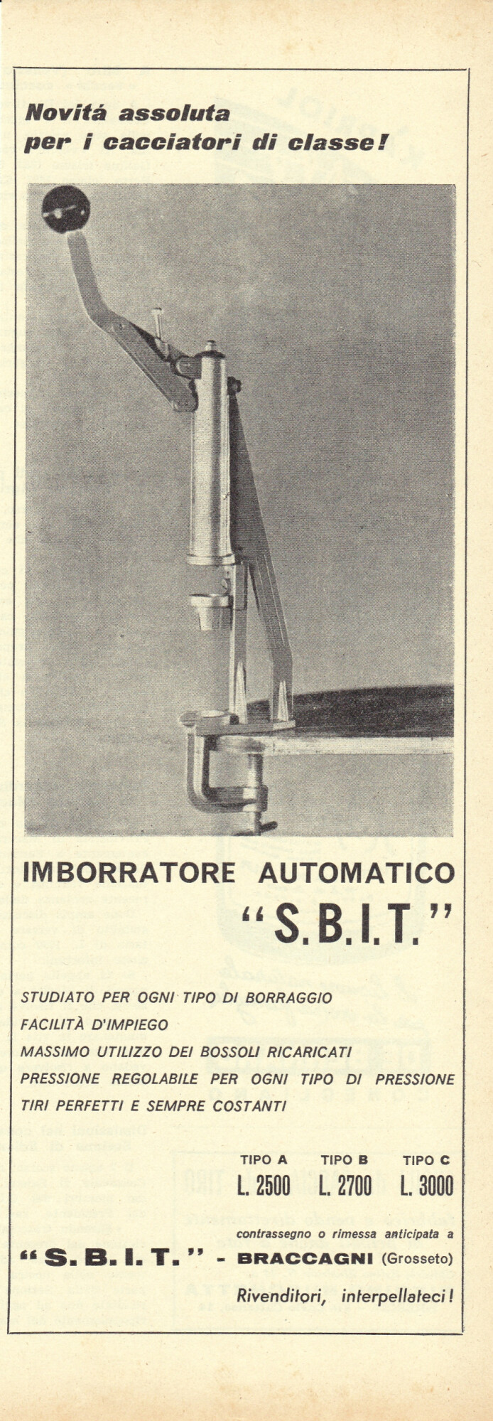 SBIT imborratore automatico. Advertising 1962