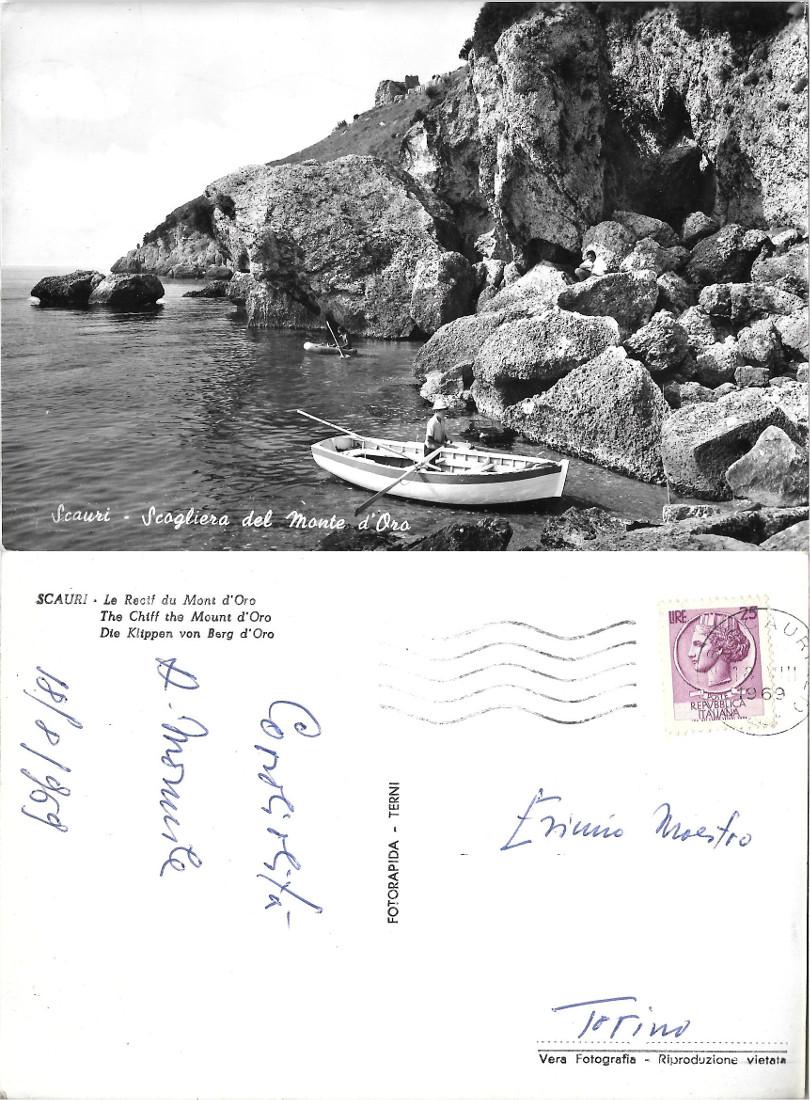 Scauri. Scogliera del M.te d'Oro. Viaggiata 1969