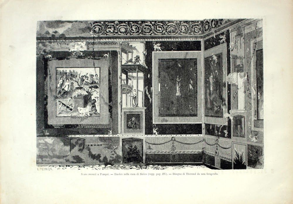 Scavi recenti a Pompei. Exedro nella casa di Sirico. Stampa …
