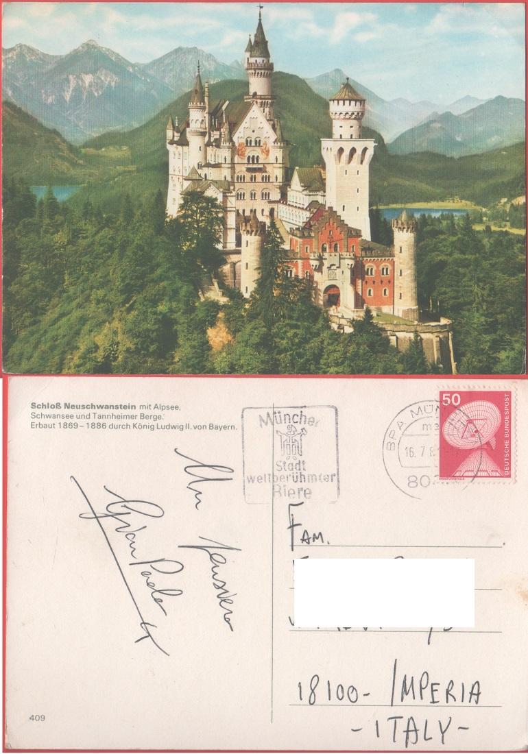 Schloss Neuschwanstein. Viaggiata 1981