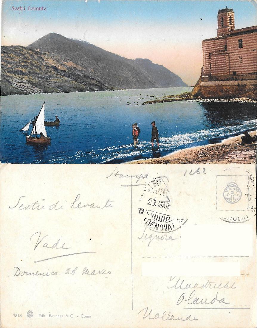 Sestri Levante. Ed. Brunner. Viaggiata 1925