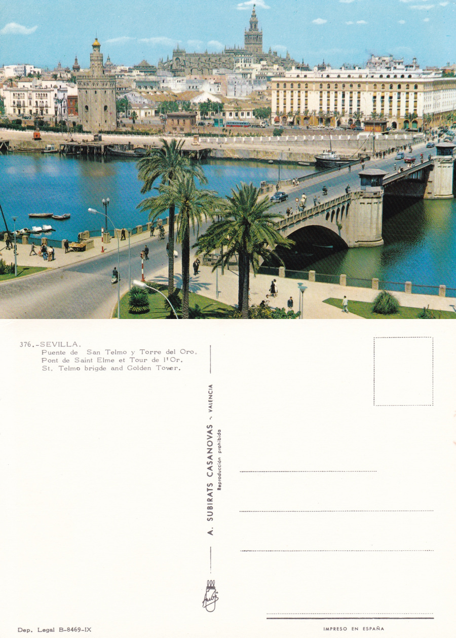 Sevilla. Puente de San Telmo y Torre de Oro. Non …