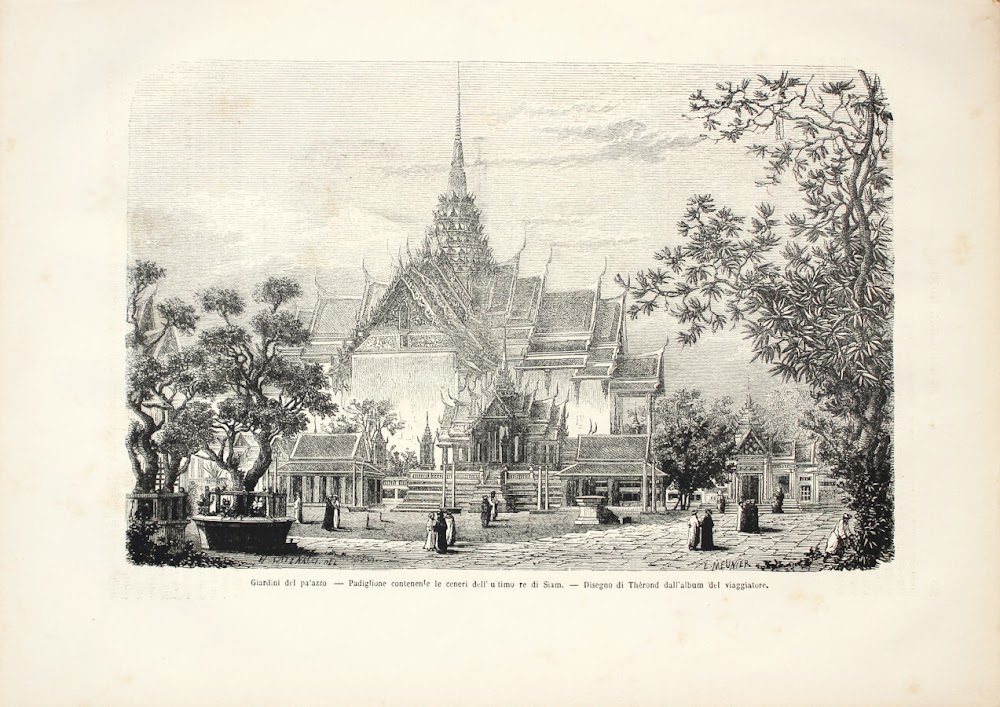 Siam: Padiglione contenenti le ceneri dell'ultimo re/Il secondo re. Stampa …