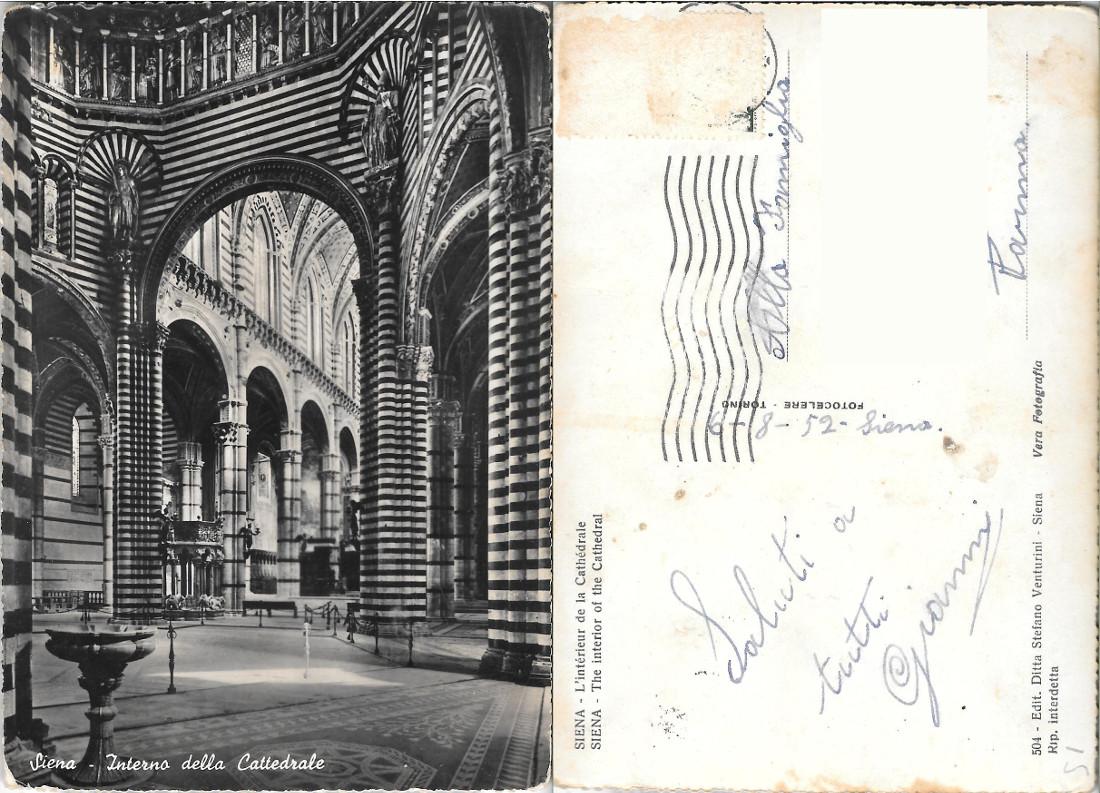 Siena. Interno della Cattedrale. Viaggiata 1952
