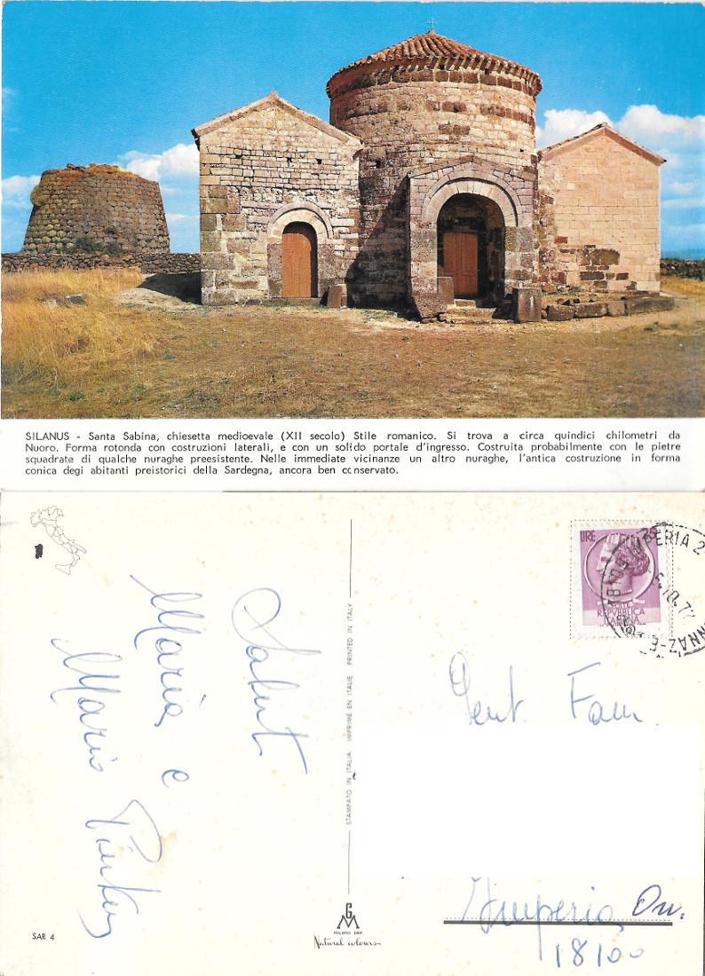 Silanus (NU). Santa Sabina. Viaggiata 1972