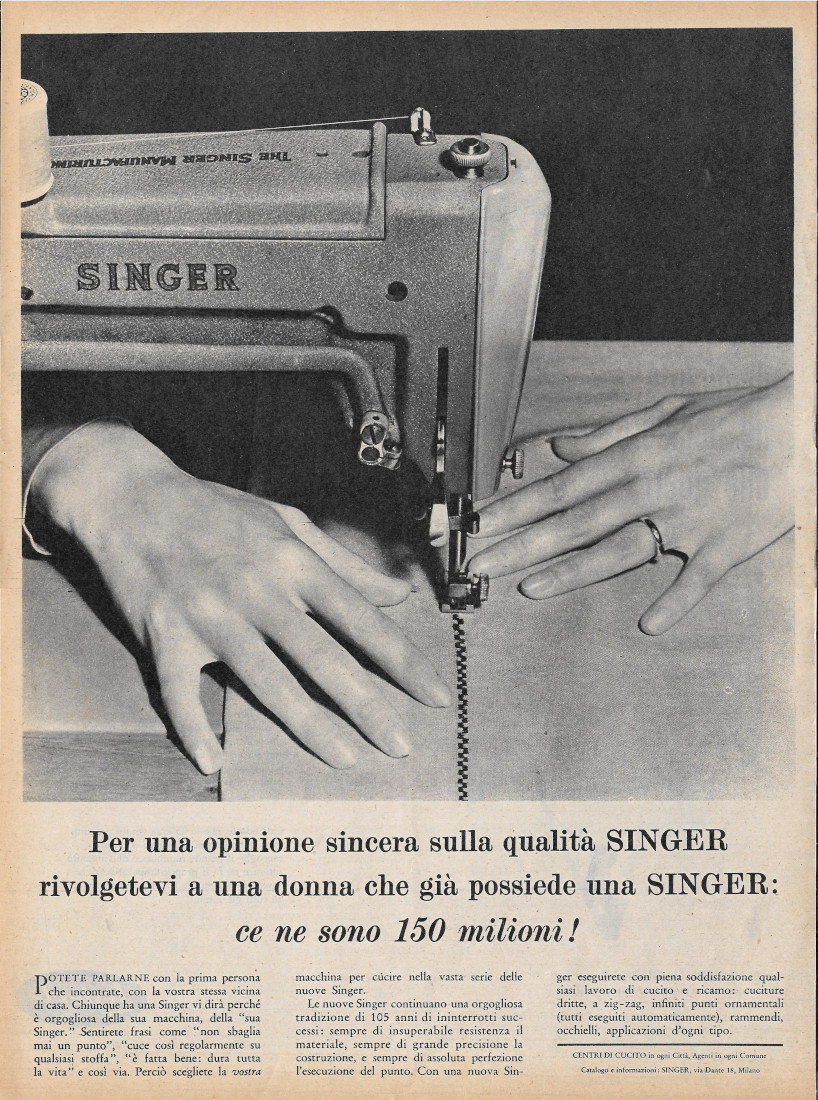 Singer / Aureomicina Lederle - Advertising 1956