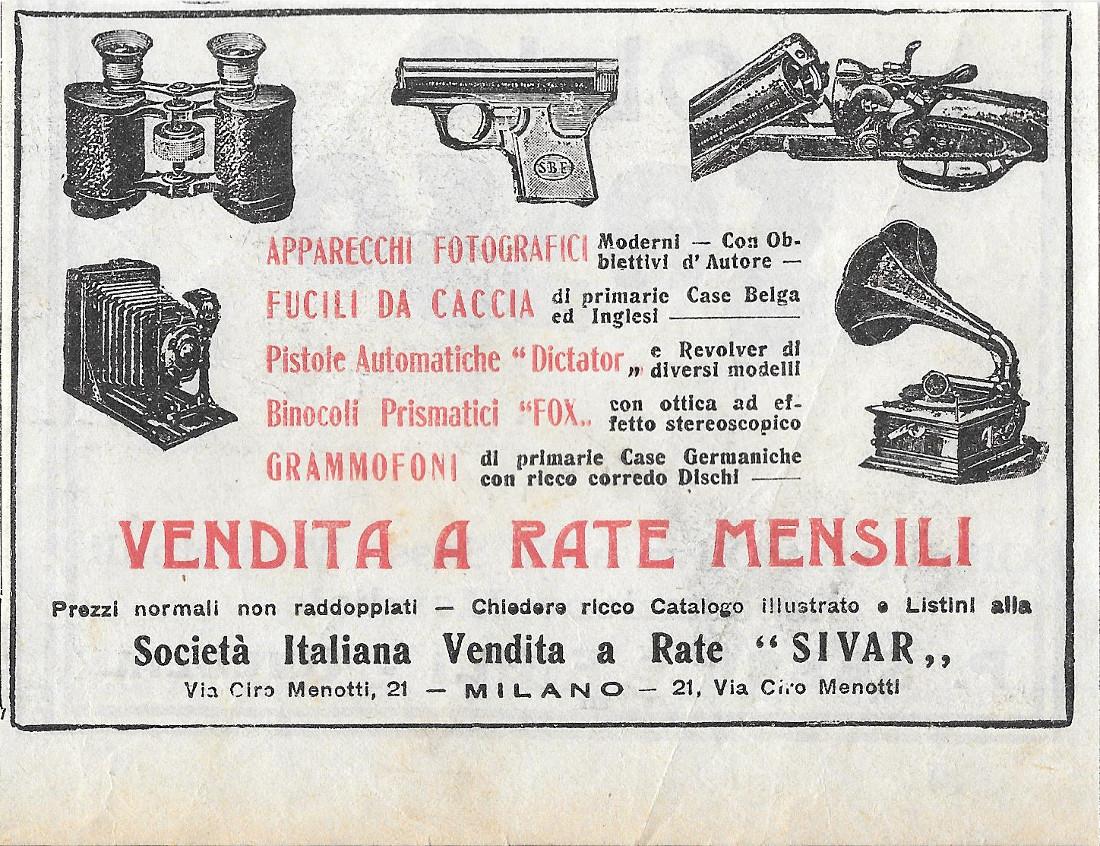Sivar. Vendita a rate mesile di apparecchi fotografici, fucili da …