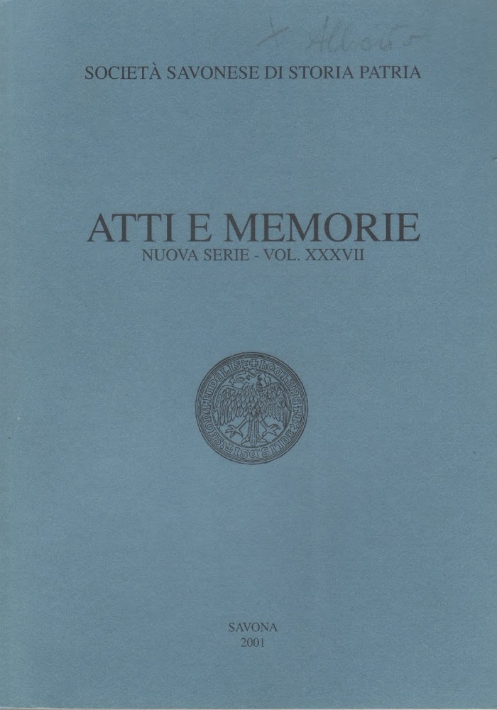 Società Savonese di Storia Patria atti e memorie nuova serie …