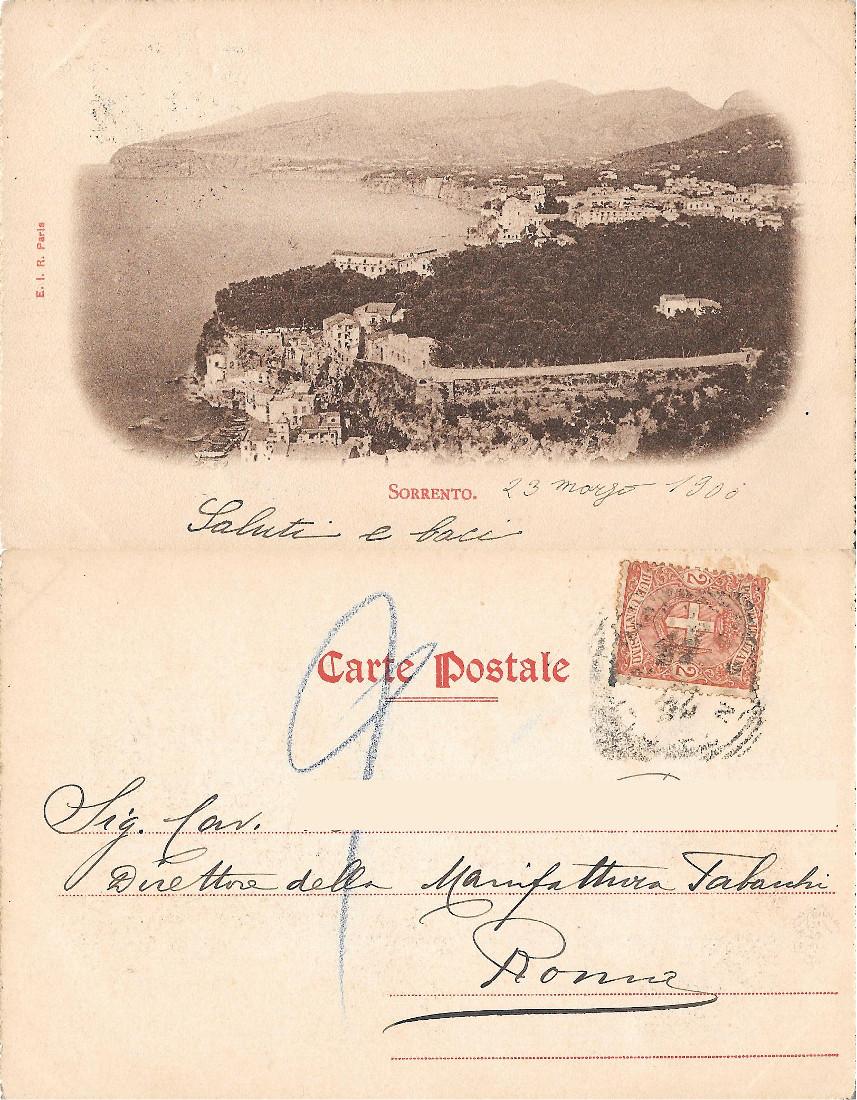 Sorrento. Edita a Parigi. Viaggiata 1900