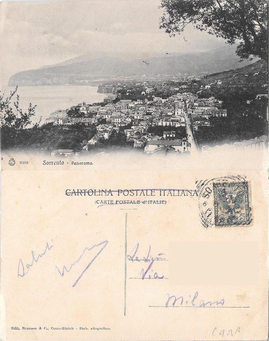 Sorrento. Panorama. Viaggiata primi '900