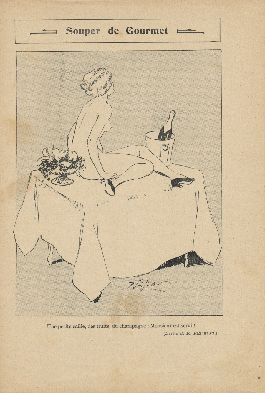 Souper de gourmet. (ill. Prejelan). Stampa 1913