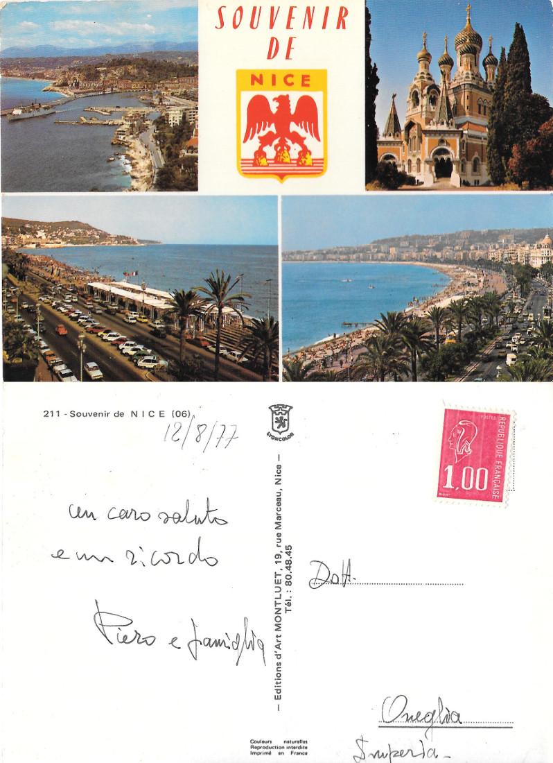 Souvenir de Nice. Vedutine. Viaggiata 1977