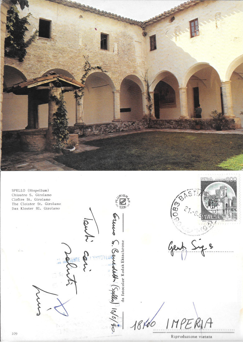 Spello. Chiostro S. Girolamo - Viaggiata 1990