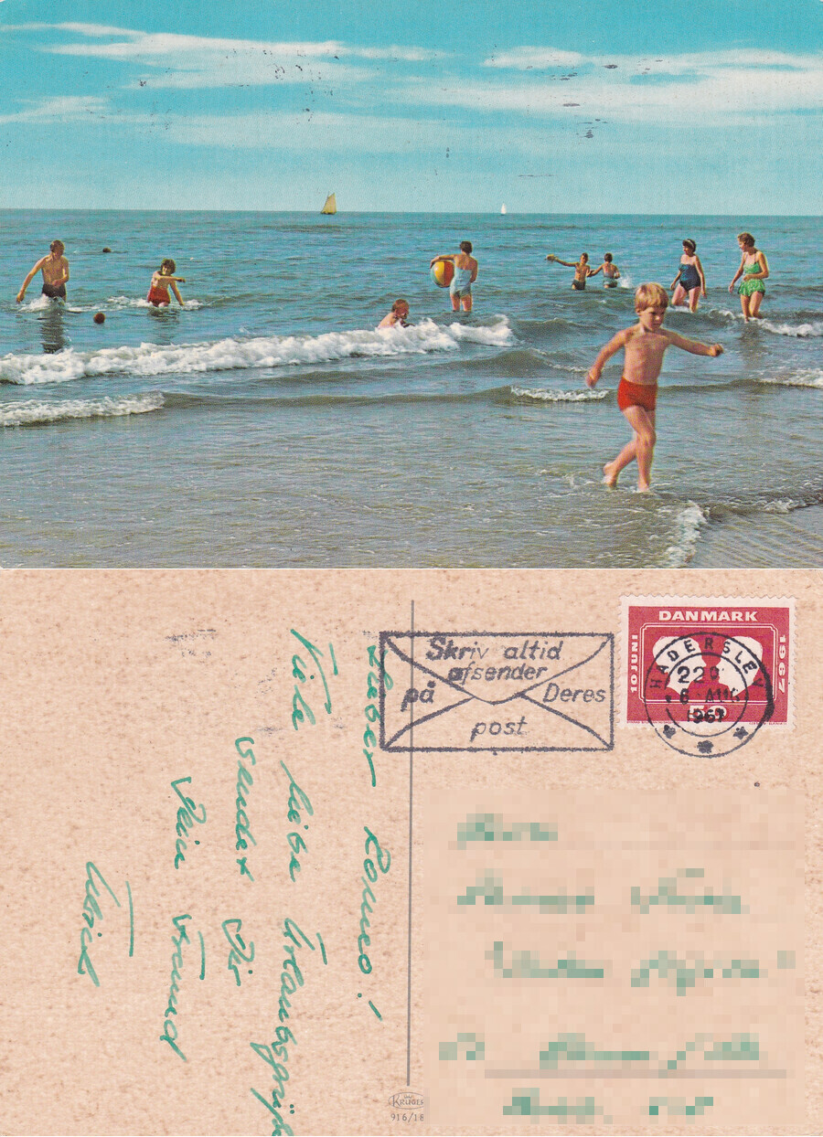 Spiaggia. Danimarca. Viaggiata 1967