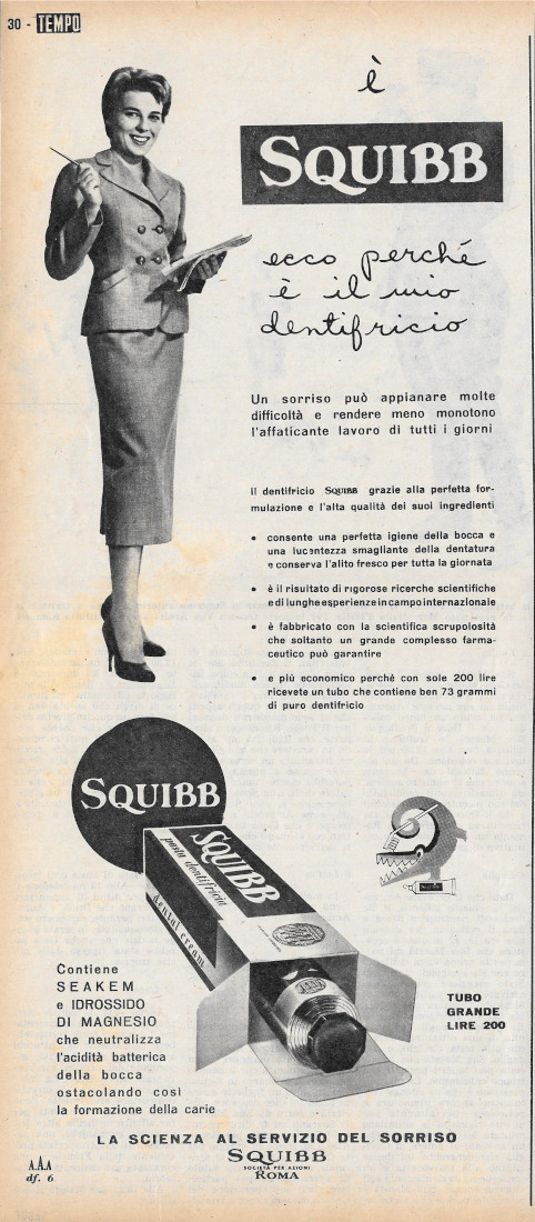 Squibb ecco perché è il mio dentifricio - Advertising 1956