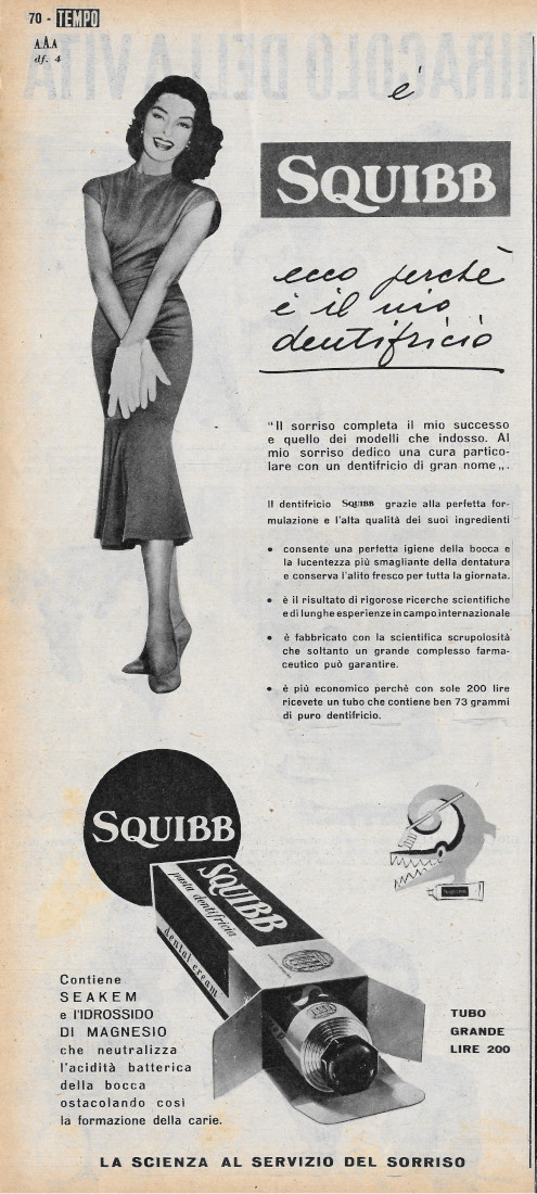 Squibb pasta dentifricia - Advertising 1956