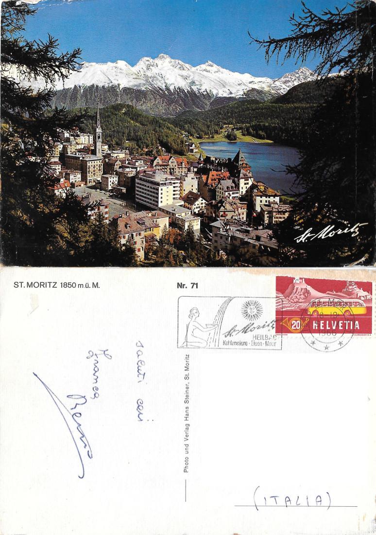 St. Moritz (CH). Viaggiata 1966