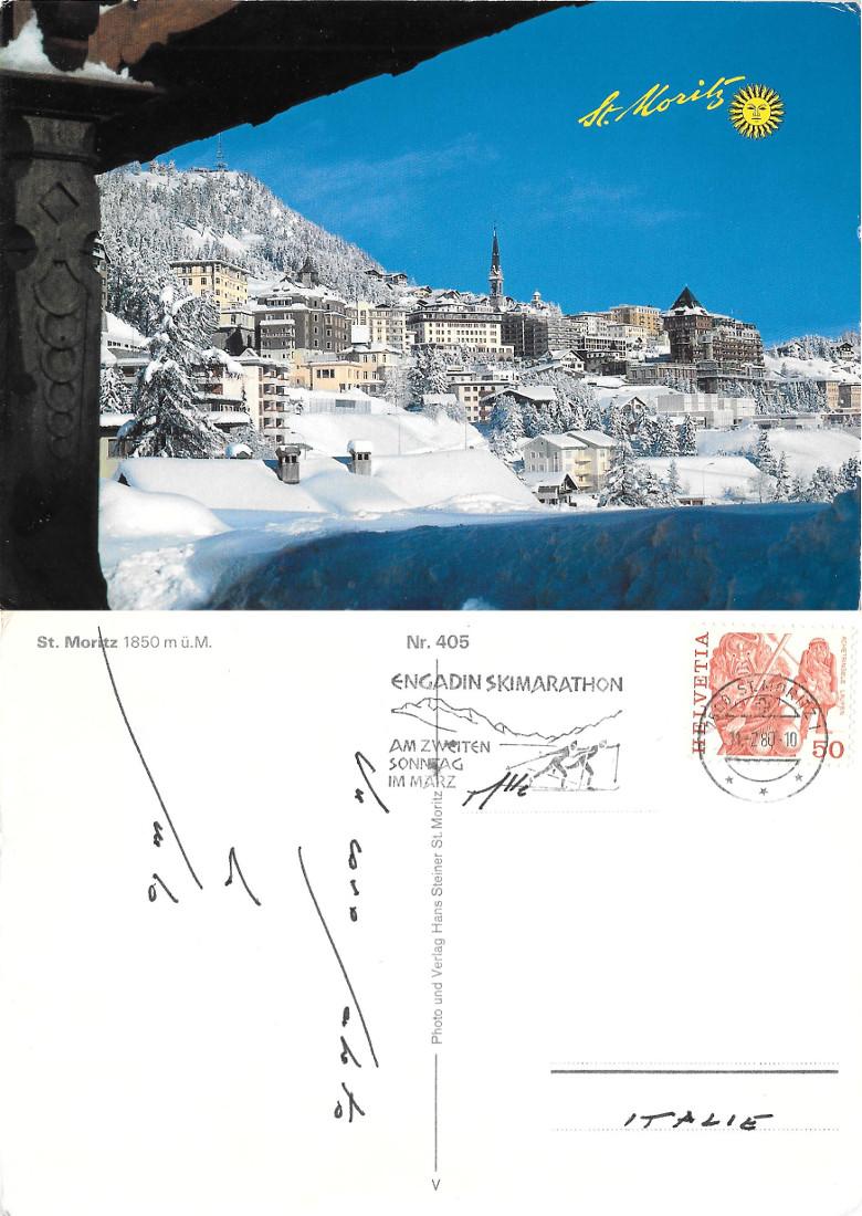 St. Moritz. Viaggiata 1980