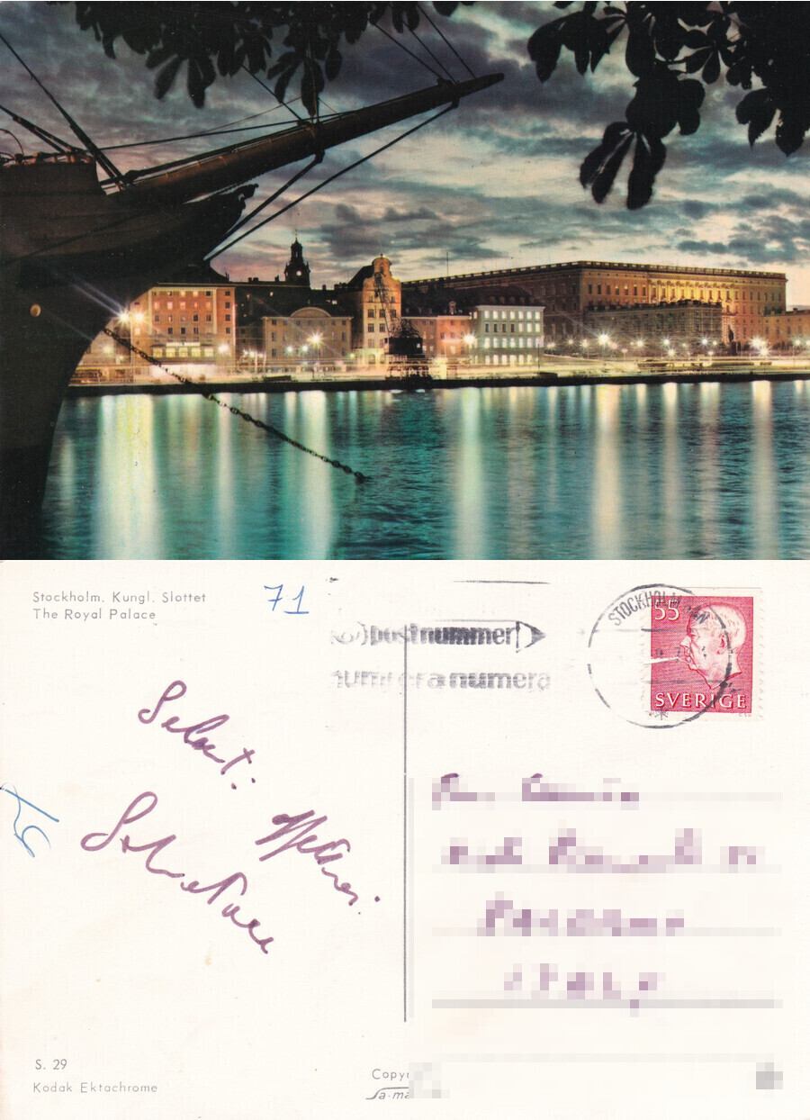 Stoccolma, Palazzo Reale - Viaggiata 1971