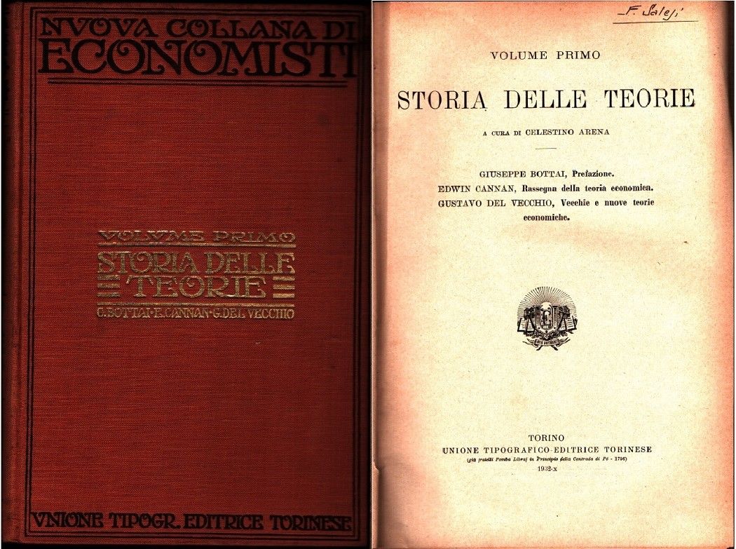 Storia delle teorie. Vol. I Nuova Collana di Economisti
