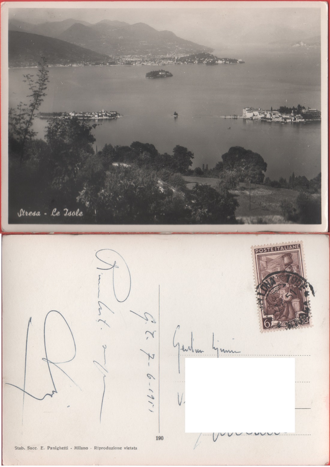 Stresa (VB). Le Isole. Viaggiata 1951
