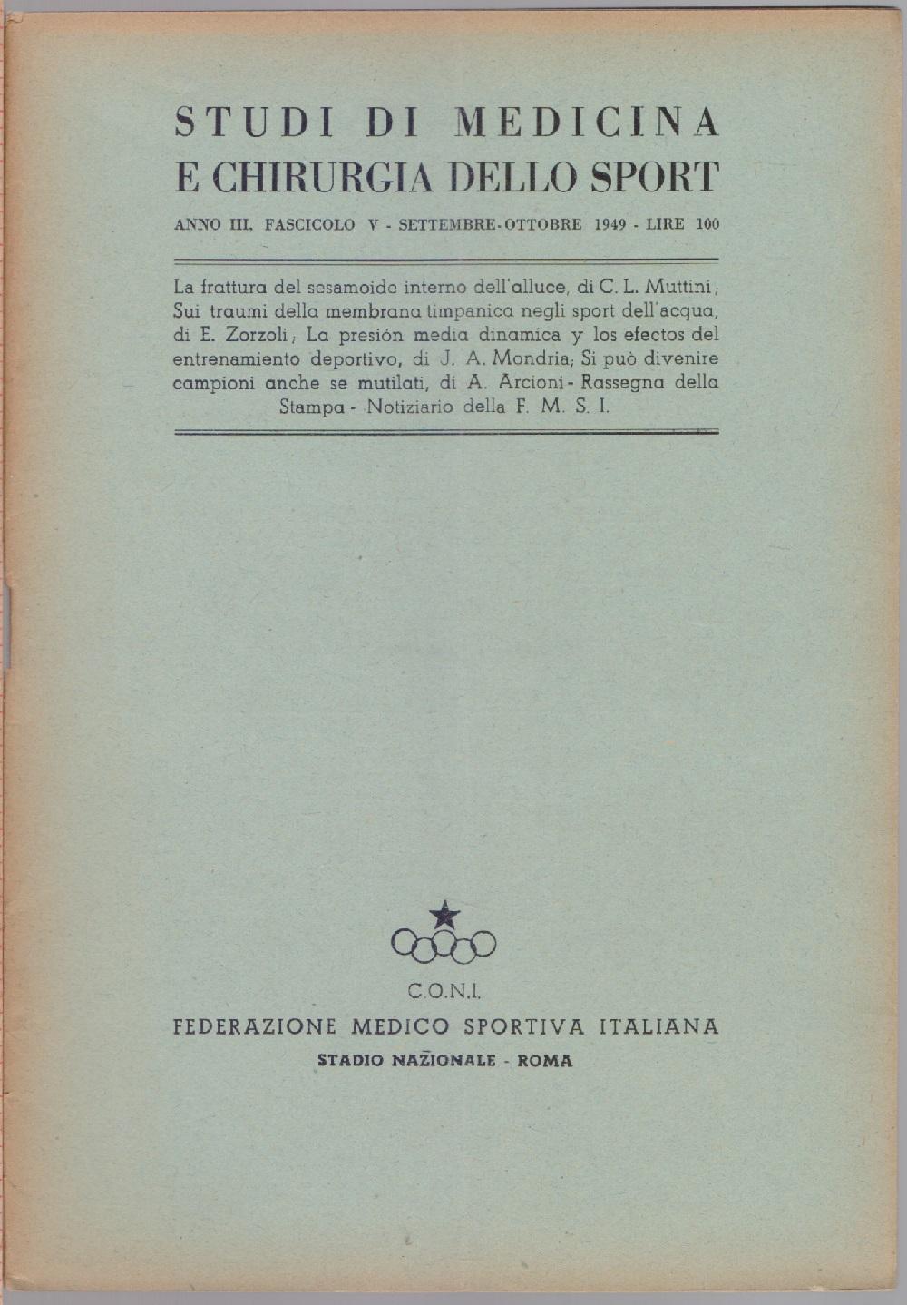 Studi di Medicina e Chirurgia dello Sport Anno III Fascicolo …