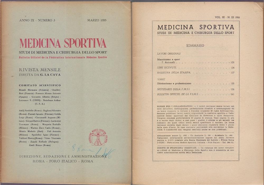 Studi di Medicina e Chirurgia dello Sport Anno IX Numero …