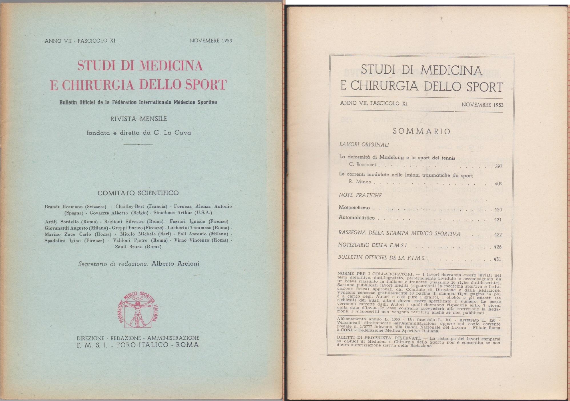 Studi di Medicina e Chirurgia dello Sport Anno VII Fascicolo …