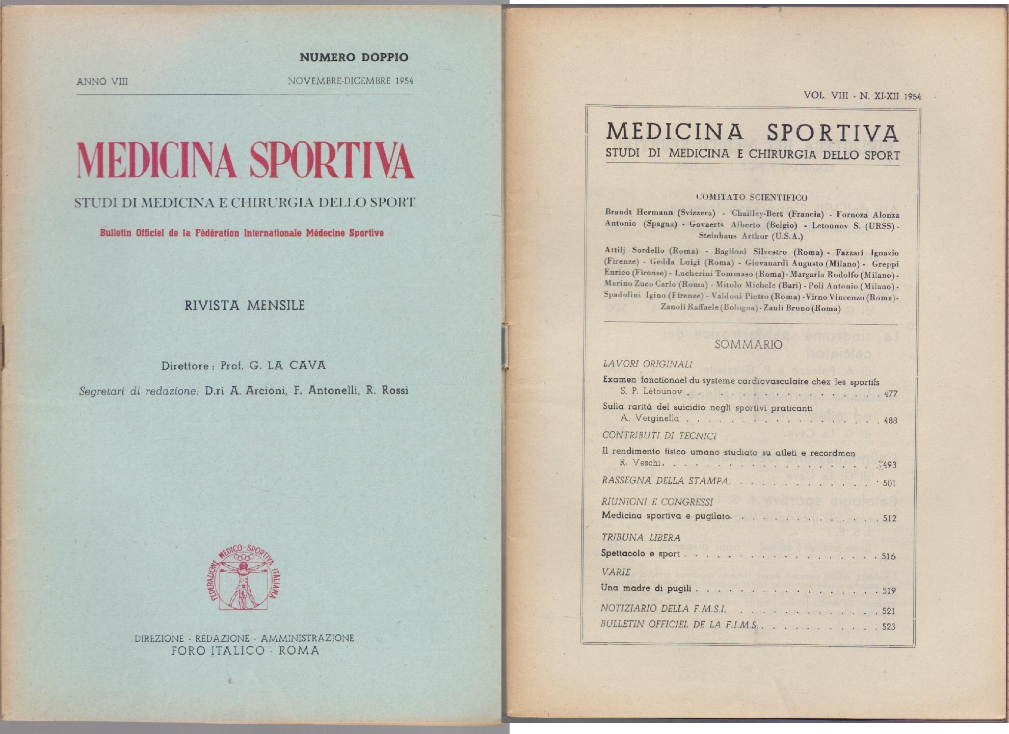 Studi di Medicina e Chirurgia dello Sport Anno VIII Fascicolo …