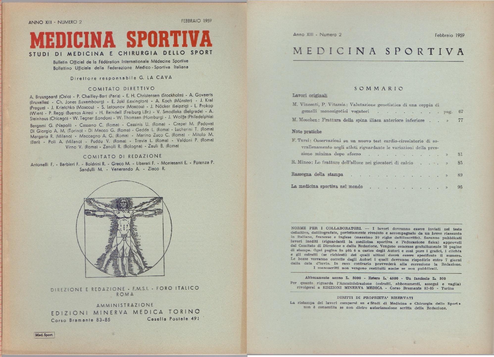 Studi di Medicina e Chirurgia dello Sport Anno XIII Numero …