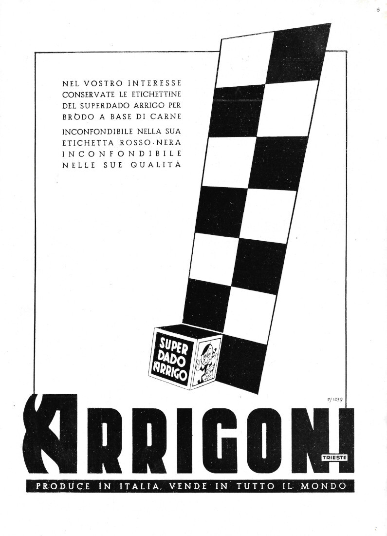 Super dado Arrigo. Arrigoni - Advertising 1939