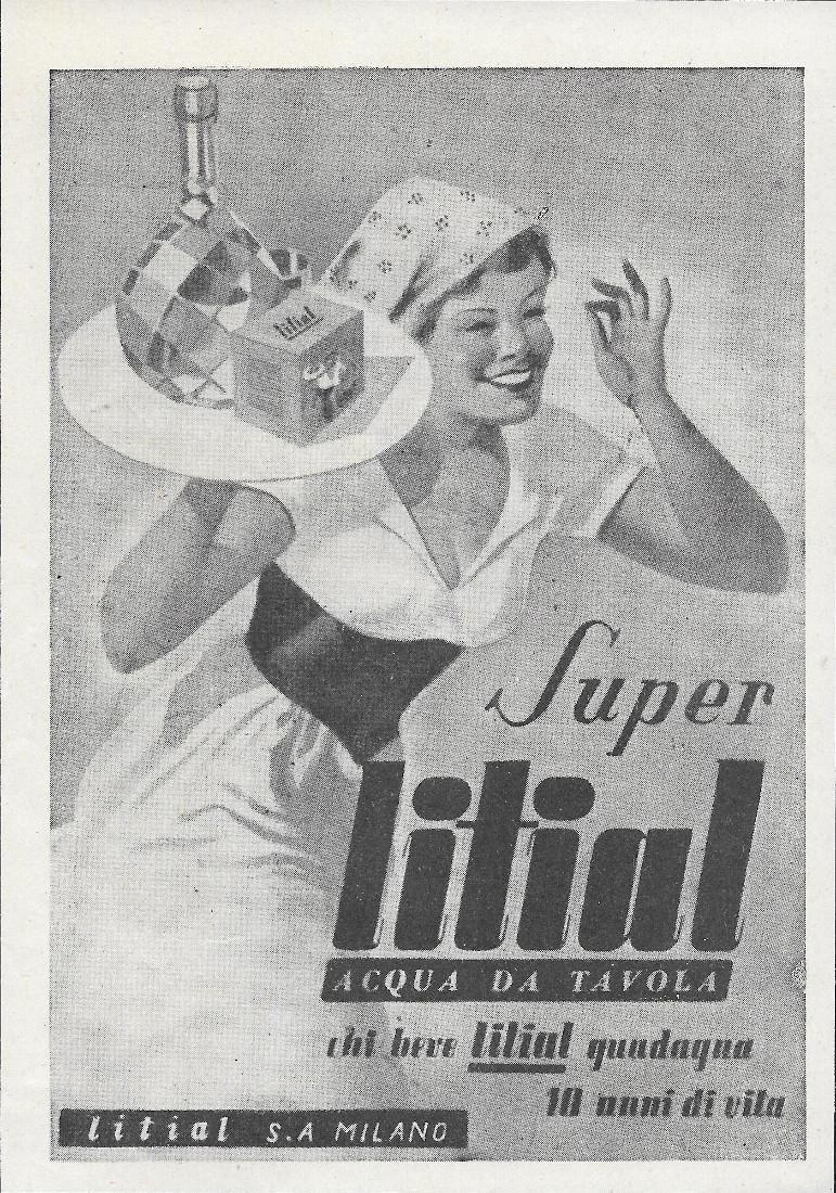 Super Litial, acqua da tavola. Advertising 1943