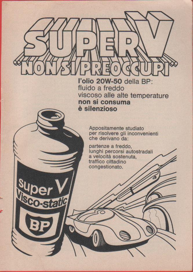 Super V Visco Static. BP. Pubblicità 1970
